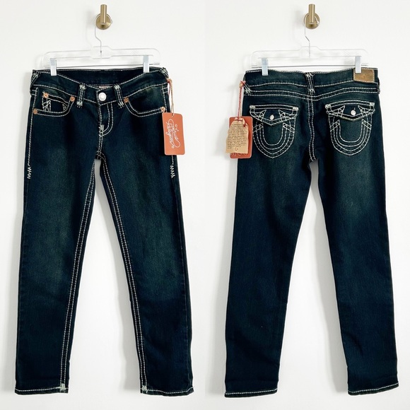 True Religion Denim - NEW $319 True Religion Bobby Super T Contrast Trim Embroidered Jeans Size 30